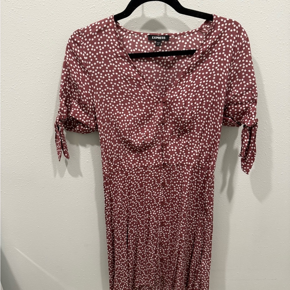 Express Pink and White V-Neck  Sundress